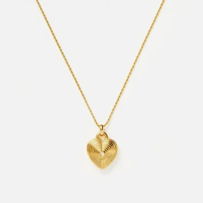 Engravable Heart Locket Necklace